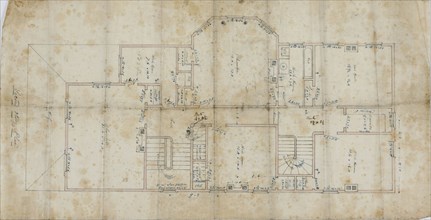 Charles R. Larrabee House, Chicago, Illinois, Second Floor Plan, c. 1863/64. Creator: Edward Burling.