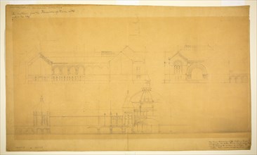 Proposed Fine Arts Museum, World's Columbian Exposition, Chicago, Elevation Sketches, c1890/91. Creator: John Wellborn Root.