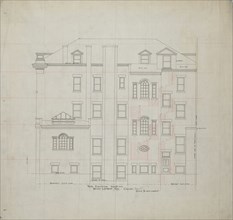 Bryan Lathrop House, Chicago, Illinois, Rear Elevation, c. 1892. Creator: McKim, Mead and White.