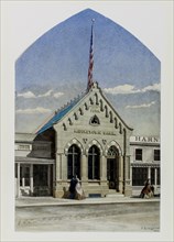 Middletown Bank, New York, Perspective, 1862. Creator: Peter Bonnett Wight.