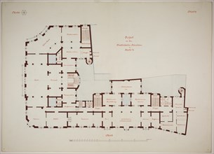 Rathskeller Neubau, Halle (Saale), Saxony-Anhalt, Germany, First Floor Plan, c. 1887. Creator: Peter Joseph Weber.