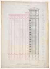 Fisher Building Addition, Chicago, Illinois, Elevation, 1890. Creator: Peter Joseph Weber.