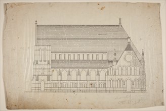 Second Presbyterian Church, Chicago, Illinois, North Elevation, 1874. Creator: Renwick & Sands.