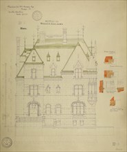 William Borden Residence, Chicago, Illinois, South Elevation, 1886. Creator: Richard Morris Hunt.