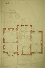 William Borden Residence, Chicago, Illinois, First Floor Plan, 1886. Creator: Richard Morris Hunt.