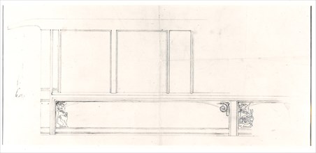 Pullman Car Interior Elevation Sketch, c. 1892/94. Creator: Solon Spencer Beman.
