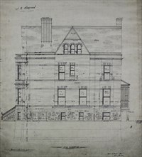 James S. Norton House, Chicago, Illinois, Side Elevation, 1884. Creator: Treat & Foltz.