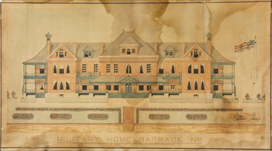 Military Home Barrack No. 1, Presentation Drawing, c. 1880s. Creator: Unknown.
