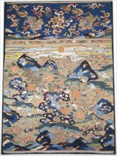 Panel (Furnishing Fabric), China, Late-Ming dynasty (1368-1644)/Qing dynasty (1644-1911)... Creator: Unknown.