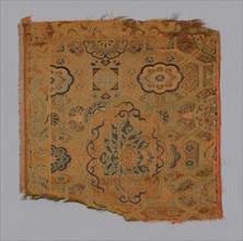 Fragment (Furnishing Fabric), China, Ming dynasty (1368-1644), 15th century. Creator: Unknown.
