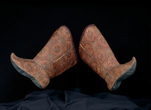 Pair of Woman's Boots with Tying Ribbon, China, Tang dynasty(618-906)/ Song dynasty(960-1279)... Creator: Unknown.