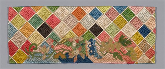 Panel (Furnishing Fabric), China, Qing dynasty (1644-1911), 1875/1900. Creator: Unknown.