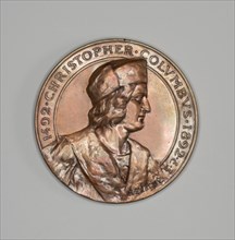 Two Medals Depicting Columbus, 1892. Creator: Unknown.