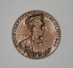 Three Medals Depicting Lincoln, 1865/94. Creator: Unknown.