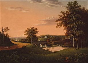 Point Breeze, the Estate of Joseph Napoleon Bonaparte at Bordentown, New Jersey, 1817/20. Creator: Charles Lawrence.