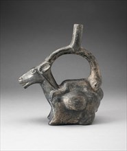 Stirrup Spout Vessel in Form of Llama with Figure on its Back, 100 B.C./A.D. 500. Creator: Unknown.