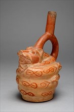 Spout Vessel in Form of Snakes Coiling Around a Feline, 100 B.C./A.D. 500. Creator: Unknown.