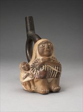 Handle Spout Vessel in the Form of a Woman and Child, 100 B.C./A.D. 500. Creator: Unknown.