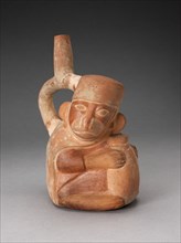 Handle Spout Vessel in Form of a Monkey Holding a Jar, 100 B.C./A.D. 500. Creator: Unknown.