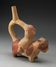 Handle Spout Vessel in the Form of a Woman Riding a Llama, 100 B.C./A.D. 500. Creator: Unknown.