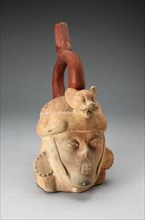 Portrait Vessel of a Ruler with Feline Headdress and Facial Deformities, 100 B.C./A.D. 500. Creator: Unknown.