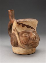 Portrait Vessel of a Figure with a Squared Headdress, 100 B.C./A.D. 500. Creator: Unknown.