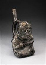 Handle Spout Vessel in the Form of a Seated Anthropomorphic Owl, 100 B.C./A.D. 500. Creator: Unknown.