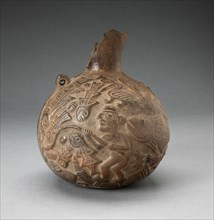Jug with Relief Depicing Fishing Scene, 100 B.C./A.D. 500. Creator: Unknown.
