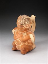 Handle Spout Vessel in the Form of a Anthropomorphic Owl with Arms Crossed over..., 100 BC-AD 500. Creator: Unknown.