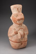 Jar in the Form of an Anthropomorphic Seal Playing a Drum, 100 B.C./A.D. 500. Creator: Unknown.