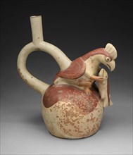 Handle Spout Vessel in Form of an Anthropomorphic Bird Grasping a Fish, 100 B.C./A.D. 500. Creator: Unknown.