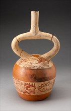 Stirrup Vessel Depicting Bands of Abstract Fish, 100 B.C./A.D. 500. Creator: Unknown.