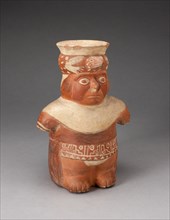 Jar in the Form of a Figure with Patterned Waistband and Lizard Headdress, 100 B.C./A.D. 500. Creator: Unknown.
