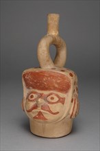 Vessel in Form of a Masked Head with a Mustache, 100 B.C./A.D. 500. Creator: Unknown.