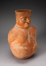 Jar in the Form of a Captive with Modeled Head, Rope Encircling Neck, and Tied Hands, 100 BC/AD 500. Creator: Unknown.