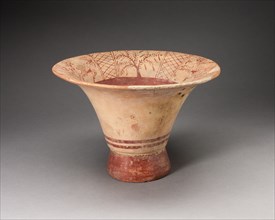 Flaring Bowl Depicting a Deer Hunting Scene on Inner Rim, 100 B.C./A.D. 500. Creator: Unknown.