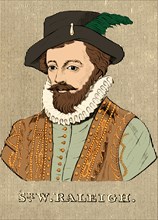 'Sir W. Raleigh', (c1552-1618), 1830. Sir Walter Raleigh (c1552-1618) English gentleman, writer, poet, soldier, politician, Elizabethan courtier, spy and explorer instrumental in colonisation of North...