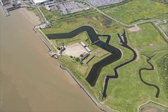 Tilbury Fort, a late 17th century coastal fort with bastions and outworks principally Dutch in design and said to be the best preserved and most complete example of the type, Essex, 2018 .