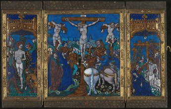 Triptych with The Crucifixion, The Flagellation, and The Entombment, Limoges, c. 1500.