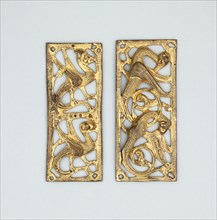 Two Plaques with Interlaced Chimeras, Limoges, 1200/50.