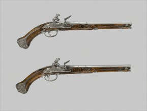 Pair of Flintlock Holster Pistols, Italy, c. 1680/90.