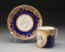 Cup and Saucer with Portrait of Benjamin Franklin, Sèvres, c. 1780.