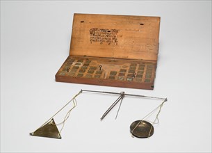 Box with Scale and Set of Weights, Cologne, 1661.