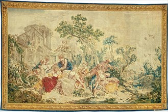 The Bird Catcher, from The Noble Pastoral, Beauvais, 1778/80. Woven at the Manufacture Royale de Beauvais under the direction of André Charlemagne Charron, after a cartoon by François Boucher.