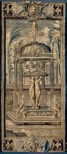 The Petitions [right part], France, 1607/30. Fountain featuring urinating cherubs, the goddess Diana and a a stag. Woven at the Manufacture du Faubourg Saint-Marcel, Paris, after a design by Antoine C...