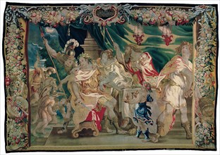 Discovery of the Plot to Kill Caesar and Cleopatra, from 'The Story of Caesar and Cleopatra', Flanders, c. 1680. Woven at the workshop of Gerard Peemans, after a design by Justus van Egmont.