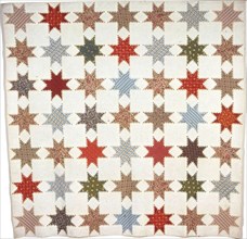 Bedcover (Feather-Edged Star Quilt), United States, 1845.