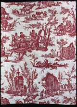 Scènes Flamandes (Furnishing Fabric), France, 1775. Flemish scenes, designed by Jean Baptiste Huet after Cornelis Pietersz. Bega, manufactured by Christophe Phillipe Oberkampf.