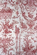 L'Escarpolette, (The Swing), Furnishing Fabric, France, c. 1789.  Designed by Jean Baptiste Huet after Jean Honore Fragonard, manufactured by Christophe Phillipe Oberkampf.