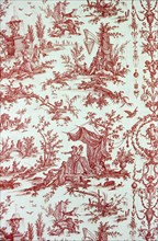 Le Parc du Chateau (Furnishing Fabric), France, c. 1783. The grounds of the chateau; rustic scenes. Designed by Jean Baptiste Huet, manufactured by Oberkampf Manufactory.